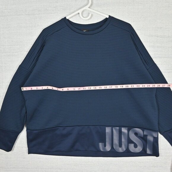 Nike Dri-Fit Just Do It Big Logo Activewear Athletic Navy Blue Sweatshirt Sz XL - Picture 14 of 16